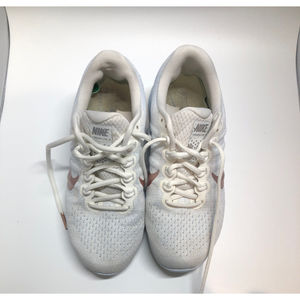 Nike lunarlon white with rosegold swoosh size 8